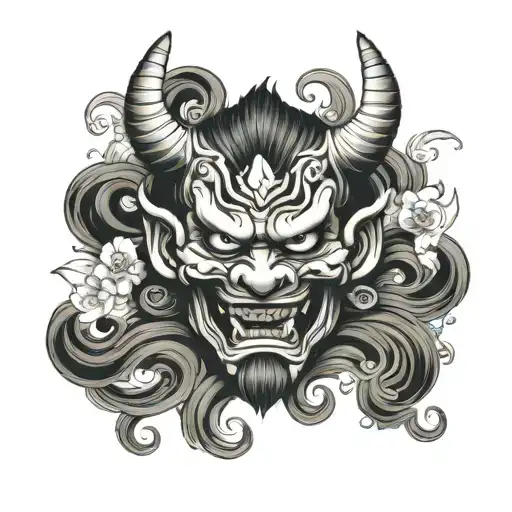 mask demon Japan  tattoo design idea