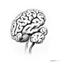 brain with storm clouds tattoo design idea
