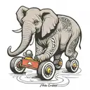 elephant playing roller derby tattoo design idea