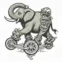 elephant playing roller derby tattoo design idea