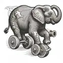 elephant playing roller derby tattoo design idea