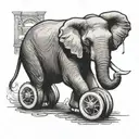 elephant playing roller derby tattoo design idea