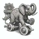 elephant playing roller derby tattoo design idea