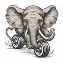 elephant playing roller derby tattoo design idea