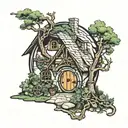 hobbit hole tattoo design idea