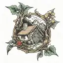hobbit hole tattoo design idea
