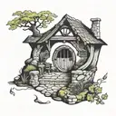 hobbit hole tattoo design idea