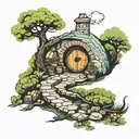 hobbit hole tattoo design idea