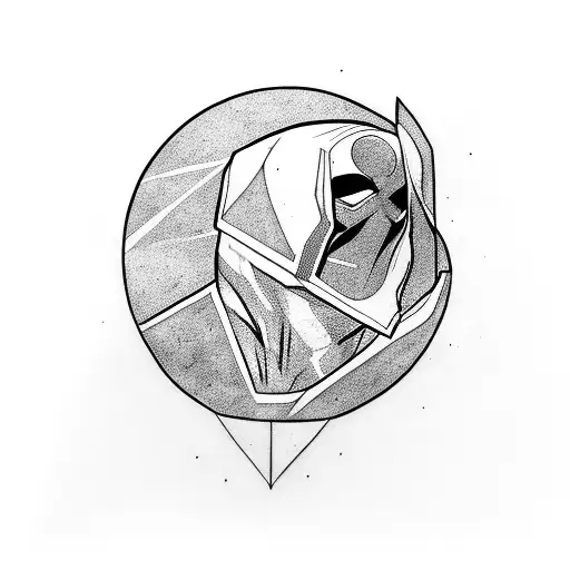Moon Knight side profile  tattoo design idea