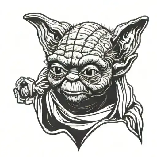yoda head tattoo design idea