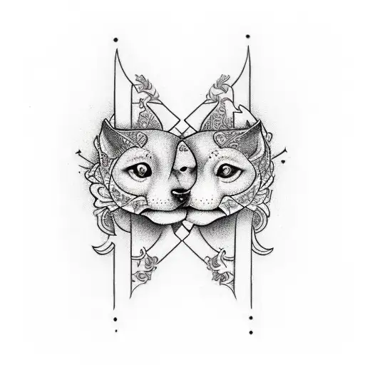 Ambigram of Janae and Jenna tattoo design idea