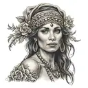 gypsy woman tattoo design idea