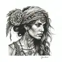 gypsy woman tattoo design idea