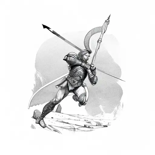 achilles come down tattoo design idea