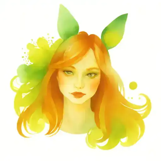 Alice in wonderland, hippie, free spirit, red head.  tattoo design idea