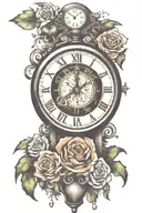 broken clock tattoo design idea