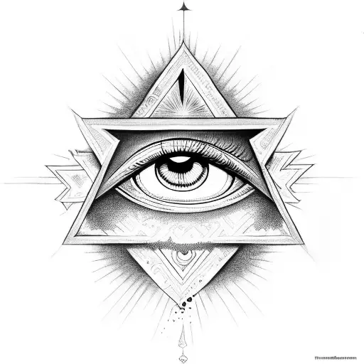 All Seeing Eye crying tattoo design idea