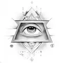 All Seeing Eye crying tattoo design idea