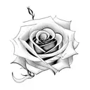 Rose with stem tattoo design idea