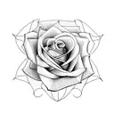 Rose with stem tattoo design idea