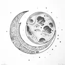 upside down crescent moon tattoo design idea