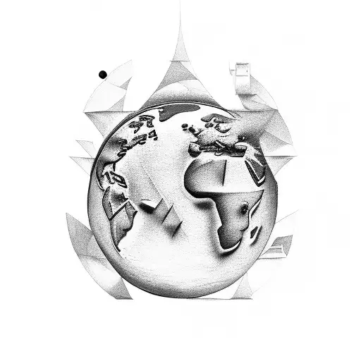 the "GO" word where "G" is a camera diaphragm and the "O" is the world globe tattoo design idea