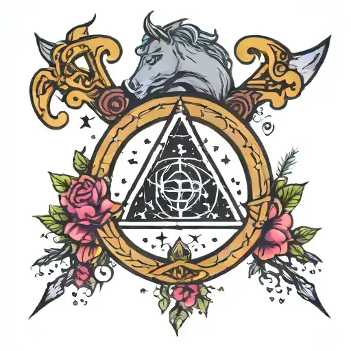 triqueta symbol with Sagittarius constellation tattoo design idea