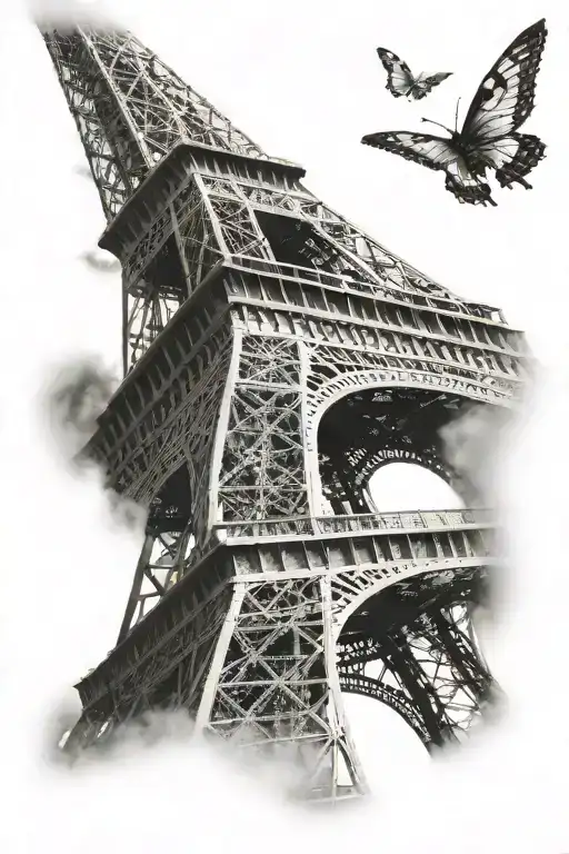Eiffel tower tattoo design idea