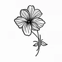 violet flowers tattoo design idea