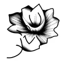 violet flowers tattoo design idea
