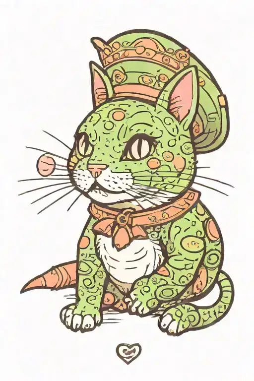 pickle cat tattoo design idea