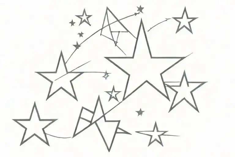 4 stars out of 5 point star tattoo design idea