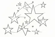 4 stars out of 5 point star tattoo design idea