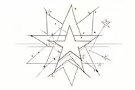 4 stars out of 5 point star tattoo design idea