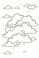 Clouds background black and white drawing full image tattoo design idea
