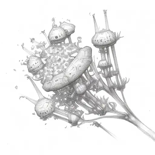 pennyroyal branch sketch tattoo design idea