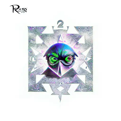 raven fading into d20 tattoo design idea