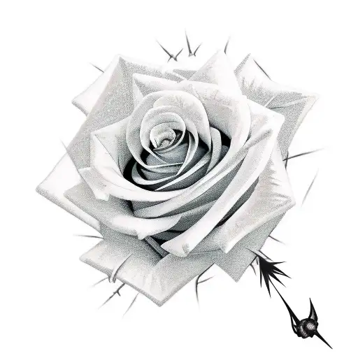 Barbed Wire and rose  tattoo design idea