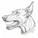 Doberman barking tattoo design idea