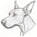 Doberman barking tattoo design idea