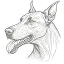 Doberman barking tattoo design idea