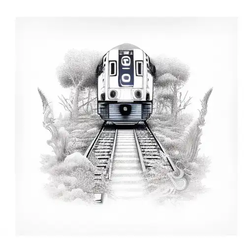 train tattoo design idea
