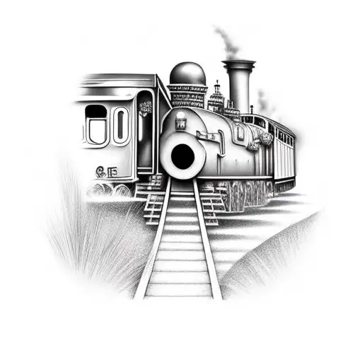 train tattoo design idea