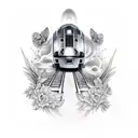 train tattoo design idea