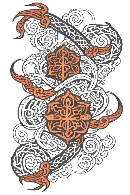 vajra symbol intertwined infinity symbols tattoo design idea