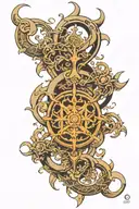 vajra symbol intertwined tattoo design idea