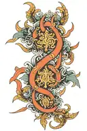 vajra symbol intertwined tattoo design idea