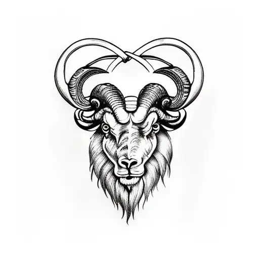 ram head tattoo design idea
