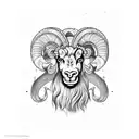 ram head tattoo design idea