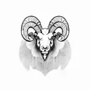 ram head tattoo design idea
